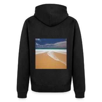 Vacanciers à la plage - Veste à capuche bio Premium Unisexe - noir - Dos - Nico (187cm)