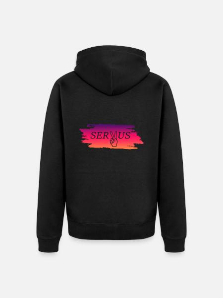 Servus - Unisex Premium Bio Zip Hoodie - Schwarz