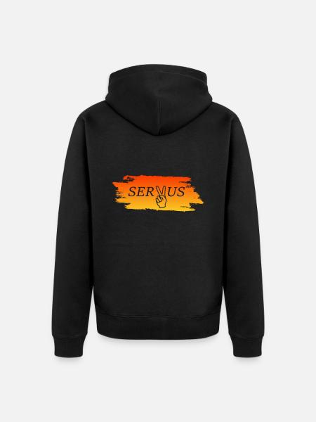 Servus - Unisex Premium Bio Zip Hoodie - Schwarz
