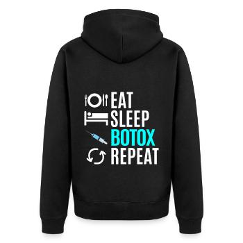 Botox - Unisex Premium Bio Zip Hoodie - Schwarz - Hinten - Nico (187cm)