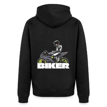 Motorcycle Lifestyle / Motorcycle / Motorcycles biker - Unisex Premium Organic Zip Hoodie - black - Back - Nico (187cm)