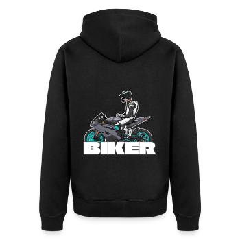 Motorcycle Lifestyle / Motorcycle / Motorcycles biker - Unisex Premium Organic Zip Hoodie - black - Back - Nico (187cm)