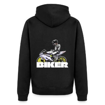Motorcycle Lifestyle / Motorcycle / Motorcycles biker - Unisex Premium Organic Zip Hoodie - black - Back - Nico (187cm)