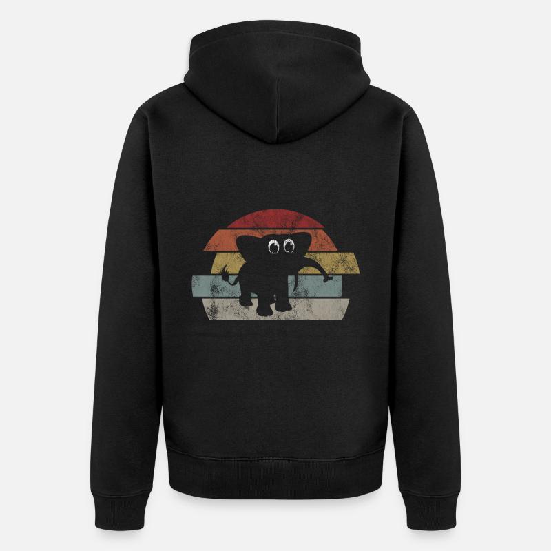 Eléphant éléphant pour enfants - Veste à capuche bio Premium Unisexe - noir