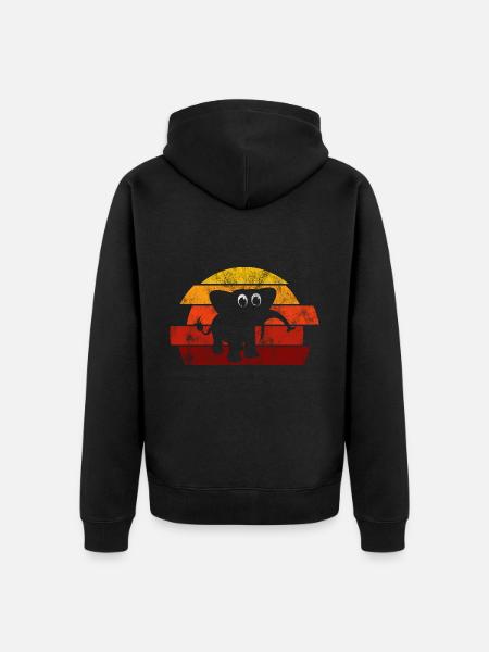 Elefanten Elefant für Kinder - Unisex Premium Bio Zip Hoodie - Schwarz