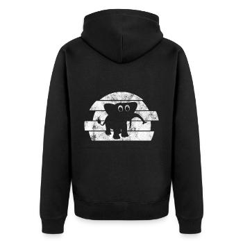 Eléphant éléphant pour enfants - Veste à capuche bio Premium Unisexe - noir - Dos - Nico (187cm)