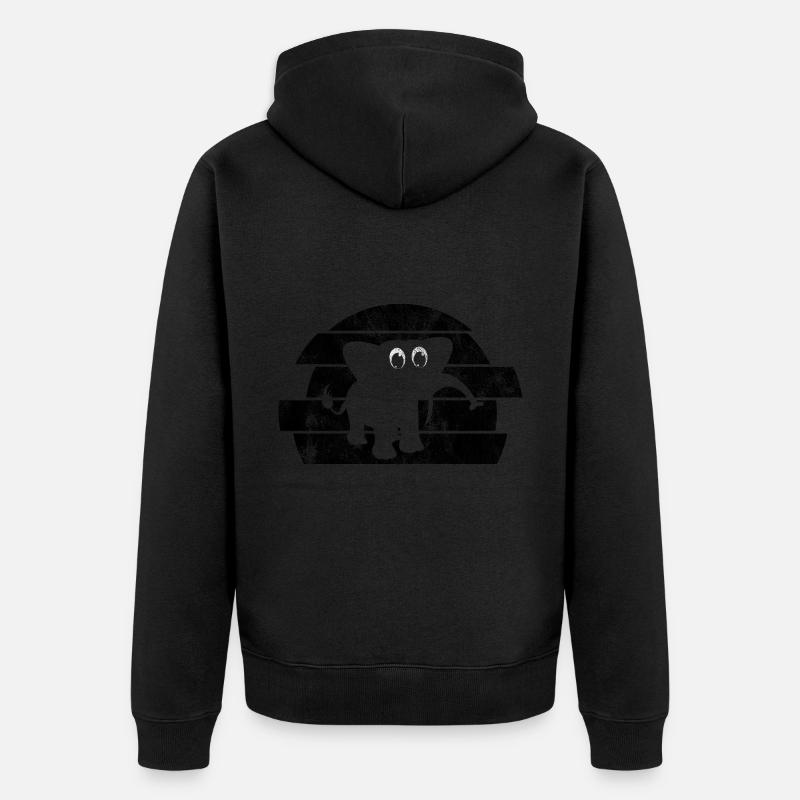 Eléphant éléphant pour enfants - Veste à capuche bio Premium Unisexe - noir