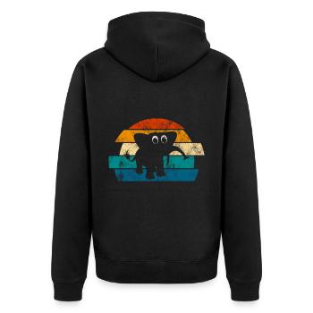 Eléphant éléphant pour enfants - Veste à capuche bio Premium Unisexe - noir - Dos - Nico (187cm)