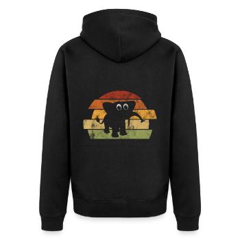 Elefanten Elefant für Kinder - Unisex Premium Bio Zip Hoodie - Schwarz - Hinten - Nico (187cm)