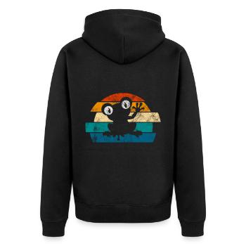 Frosch Frösche Geschenk für Kinder Lustig Witzig - Unisex Premium Bio Zip Hoodie - Schwarz - Hinten - Nico (187cm)