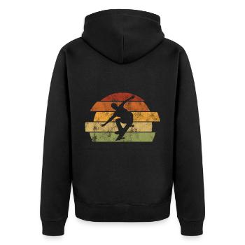 Skateboarder Skateboard Skater Skate Skateing - Veste à capuche bio Premium Unisexe - noir - Dos - Nico (187cm)