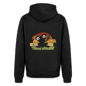 Frosch Frösche Geschenk für Kinder Lustig Witzig - Unisex Premium Bio Zip Hoodie - Schwarz - Hinten - Nico (187cm)