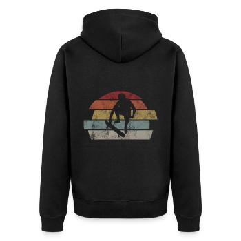 Skateboarder Skateboard Skater Skate Skateing - Unisex Premium Bio Zip Hoodie - Schwarz - Hinten - Nico (187cm)