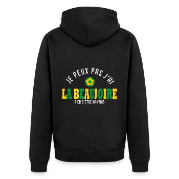 football nantes J peux pas j ai foot nantais - Veste à capuche bio Premium Unisexe - noir - Dos - Nico (187cm)