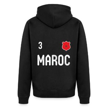 Teeshirt Maroc avec le numéro 3 - Veste à capuche bio Premium Unisexe - noir - Dos - Nico (187cm)