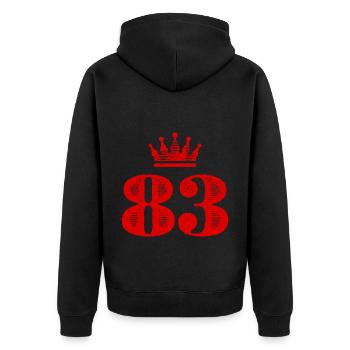 83 Couronne numérique - Veste à capuche bio Premium Unisexe - noir - Dos - Nico (187cm)