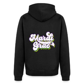 Mardi Gras 2023 retro vintage - Unisex Premium Bio Zip Hoodie - Schwarz - Hinten - Nico (187cm)