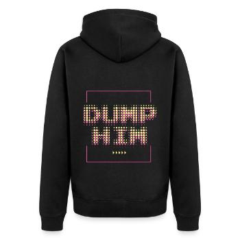 Dump Him Mach Schluss Trennung - Unisex Premium Bio Zip Hoodie - Schwarz - Hinten - Nico (187cm)