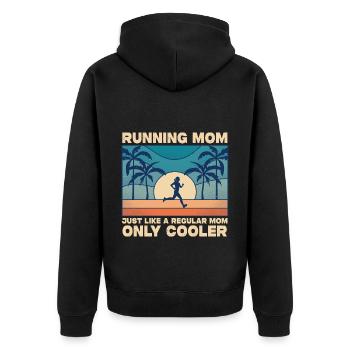 Courir maman comme une glacière de maman ordinaire seulement - Veste à capuche bio Premium Unisexe - noir - Dos - Nico (187cm)