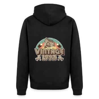 1993 Birthday born in 1993 Retro Vintage - Unisex Premium Organic Zip Hoodie - black - Back - Nico (187cm)