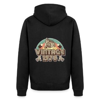 1978 Birthday born in 1978 Retro Vintage - Unisex Premium Organic Zip Hoodie - black - Back - Nico (187cm)