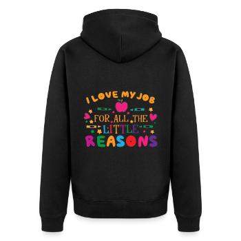 Cute Kindergarten Teacher School Teaching Teacher - Unisex Premium Organic Zip Hoodie - black - Back - Nico (187cm)