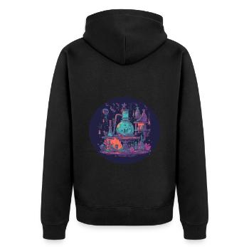 Laboratoire d’Alchimiste Magique avec Filets, Bouteilles - Veste à capuche bio Premium Unisexe - noir - Dos - Nico (187cm)