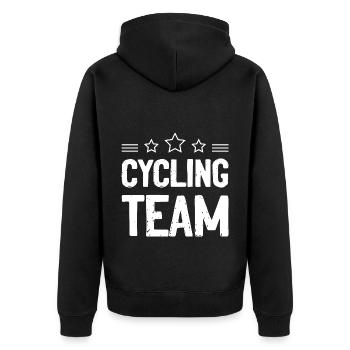 Cycling Team Team - Unisex Premium Organic Zip Hoodie - black - Back - Nico (187cm)