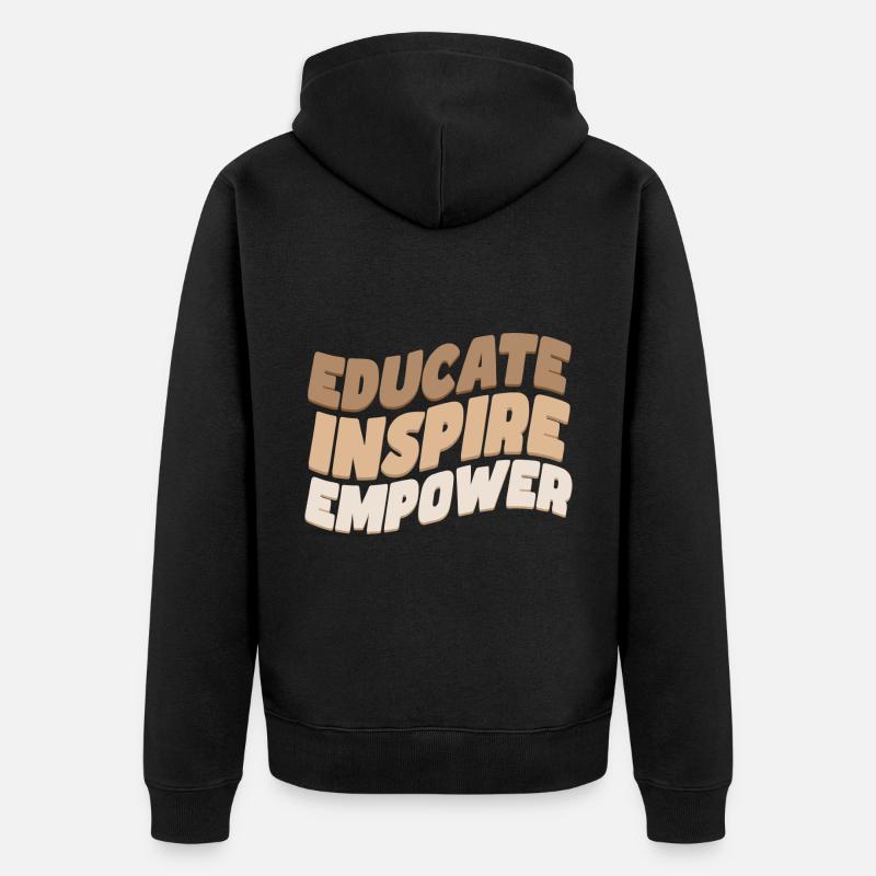 Éduquer Inspirer Responsabiliser - Veste à capuche bio Premium Unisexe - noir