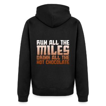 Run All The Miles, Drink All The Hot Chocolate 2 - Unisex Premium Organic Zip Hoodie - black - Back - Nico (187cm)