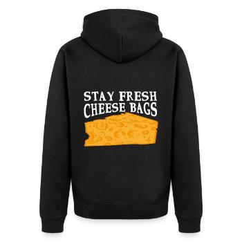 Stay Fresh Cheese Bags 47 - Veste à capuche bio Premium Unisexe - noir - Dos - Nico (187cm)