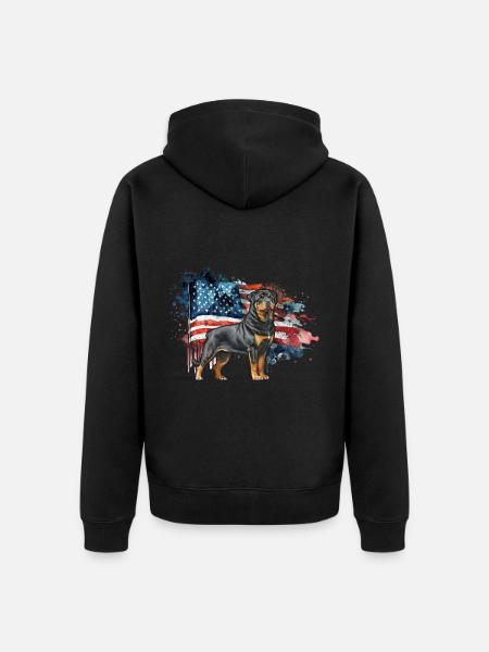 Rottweiler USA - Unisex Premium Organic Zip Hoodie - black