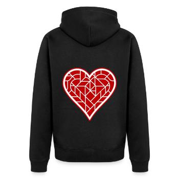 Symbole de l’amour du cœur - Veste à capuche bio Premium Unisexe - noir - Dos - Nico (187cm)