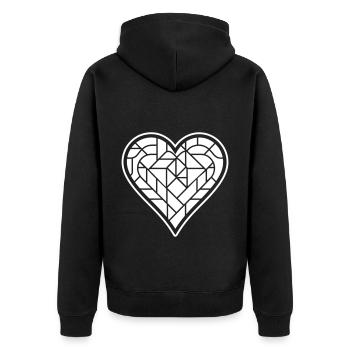Symbole de l’amour du cœur - Veste à capuche bio Premium Unisexe - noir - Dos - Nico (187cm)