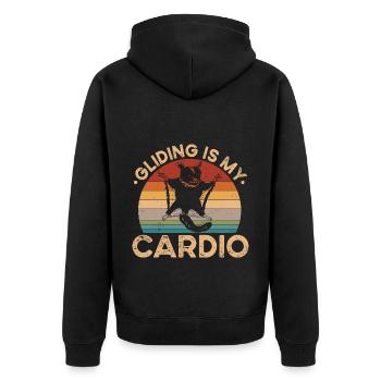 Gliding Cardio Sugar Glider Owner Sugar - Unisex Premium Organic Zip Hoodie - black - Back - Nico (187cm)