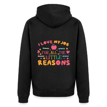 Kindergarten Teacher - Unisex Premium Organic Zip Hoodie - black - Back - Nico (187cm)