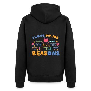 Cute Kindergarten Teacher - Unisex Premium Organic Zip Hoodie - black - Back - Nico (187cm)