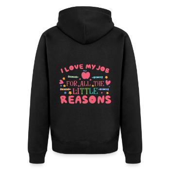 Women Teaching Kindergarten - Unisex Premium Organic Zip Hoodie - black - Back - Nico (187cm)