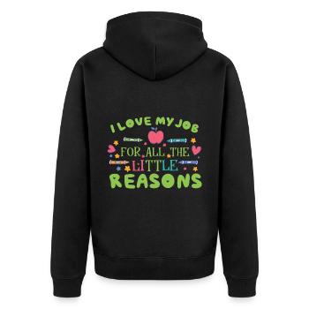 Montessori Teacher - Unisex Premium Organic Zip Hoodie - black - Back - Nico (187cm)