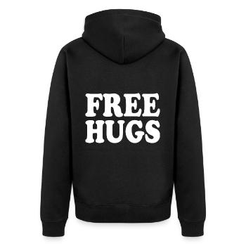 Free hugs - Veste à capuche bio Premium Unisexe - noir - Dos - Nico (187cm)