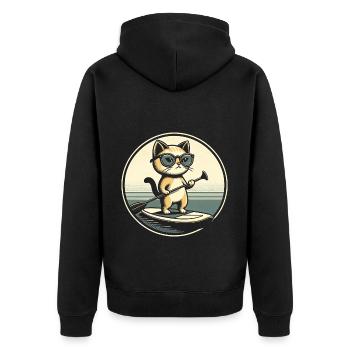 SUP pour chat - Veste à capuche bio Premium Unisexe - noir - Dos - Nico (187cm)