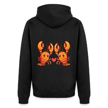 Homard Couple Amoureux Cancer Animal Saint Valentin - Veste à capuche bio Premium Unisexe - noir - Dos - Nico (187cm)