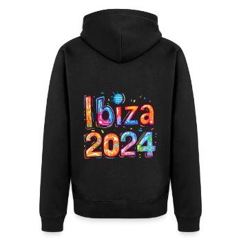 Ibiza 2024 Tour - Unisex Premium Organic Zip Hoodie - black - Back - Nico (187cm)