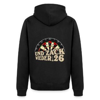 Funny Dart Saying Dartboard Dart Gift - Unisex Premium Organic Zip Hoodie - black - Back - Nico (187cm)
