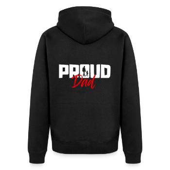 Stolzer Vater - Unisex Premium Bio Zip Hoodie - Schwarz - Hinten - Nico (187cm)