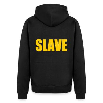 Slave - Unisex Premium Bio Zip Hoodie - Schwarz - Hinten - Nico (187cm)