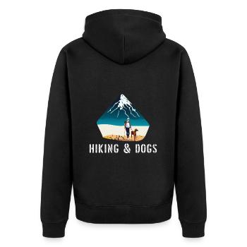Randonnée et chiens Randonneur en plein air Randonnée pour animaux de compagnie - Veste à capuche bio Premium Unisexe - noir - Dos - Nico (187cm)