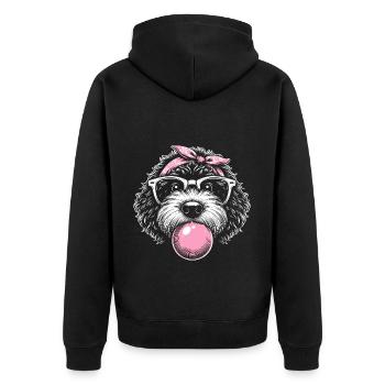 Bernedoodle Dog Chewing Gum - Unisex Premium Organic Zip Hoodie - black - Back - Nico (187cm)