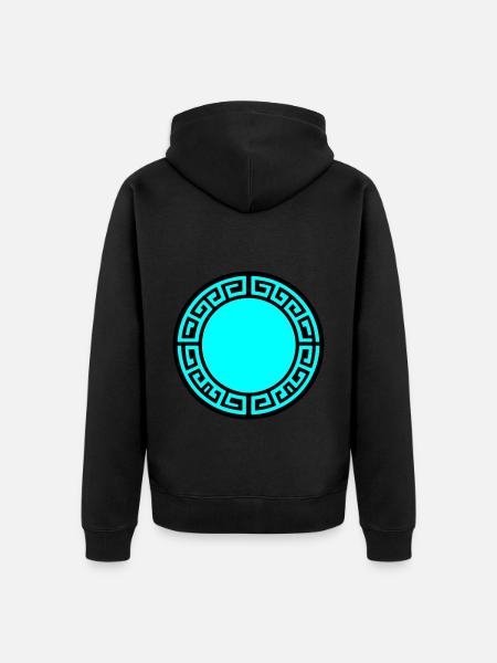 Greek Symbol Circle Sparta - Unisex Premium Organic Zip Hoodie - black