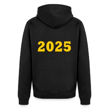 2025 - Unisex Premium Bio Zip Hoodie - Schwarz - Hinten - Nico (187cm)